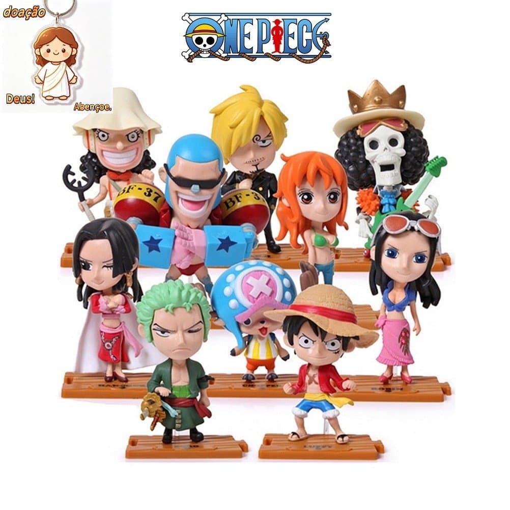 One Piece - Zoro Luffy Chopper Usopp - 10 Cm - Miniatura - Boneco - Action Figure - Figura de Ação（Dar chaveiro）
