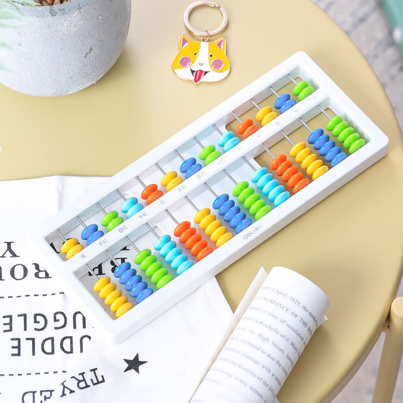 Deli 7423 Ábaco 7 Contas 13 velocidades Alunos da Escola Primária Ábaco Aritmética Mental Resistente a Quedas Quebra-cab