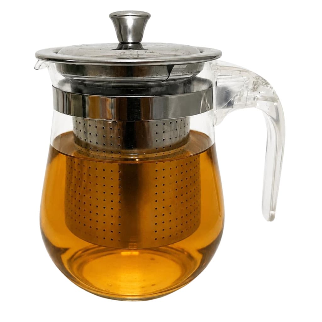 Chaleira De Vidro Borossilicato 350ml Com Infusor Inox Para Chá Café Ervas