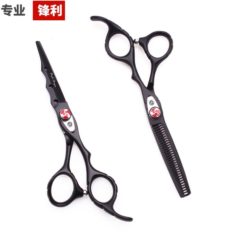 Tesoura de cabeleireiro preta genuína de dragão roxo Tesoura de corte de cabelo profissional Tesoura plana Tesoura de fr