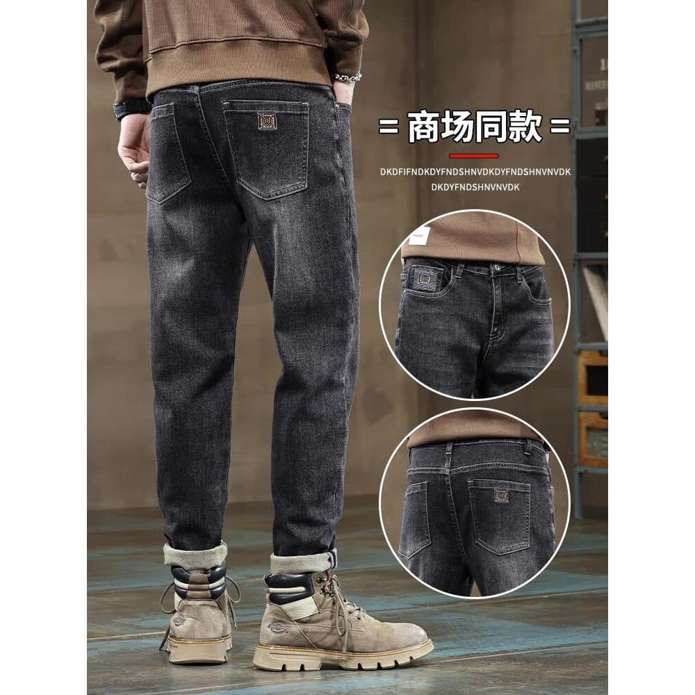 Guangzhou Shintang High-End Jeans masculino Street Wear solto em linha reta bonito Casual calças compridas masculino 202