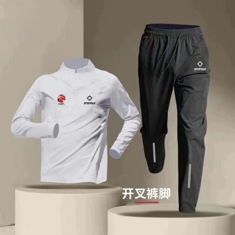 R RPOPRER Terno esportivo de corrida de secagem rápida masculino outono inverno forro de lã calças de treinamento de atl