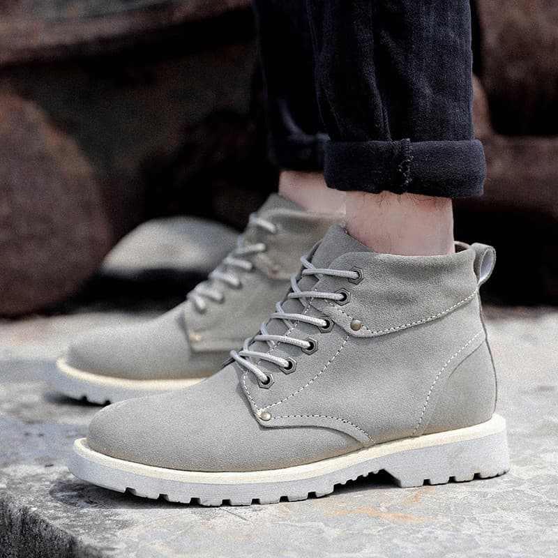 Couro genuíno Retro Martin botas femininas fosco botas curtas britânico All-Match botas gerais masculinas à prova dwater