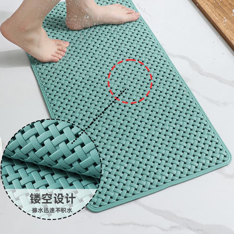 Tapete antiderrapante para banheiro com padrão tecido, tapete para banho e chuveiro, ecologicamente correto, massagem em