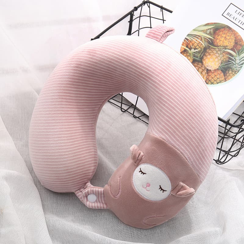 Bonito dos desenhos animados memória espuma travesseiro pescoço em forma de u travesseiro pescoço travesseiro Cervical c