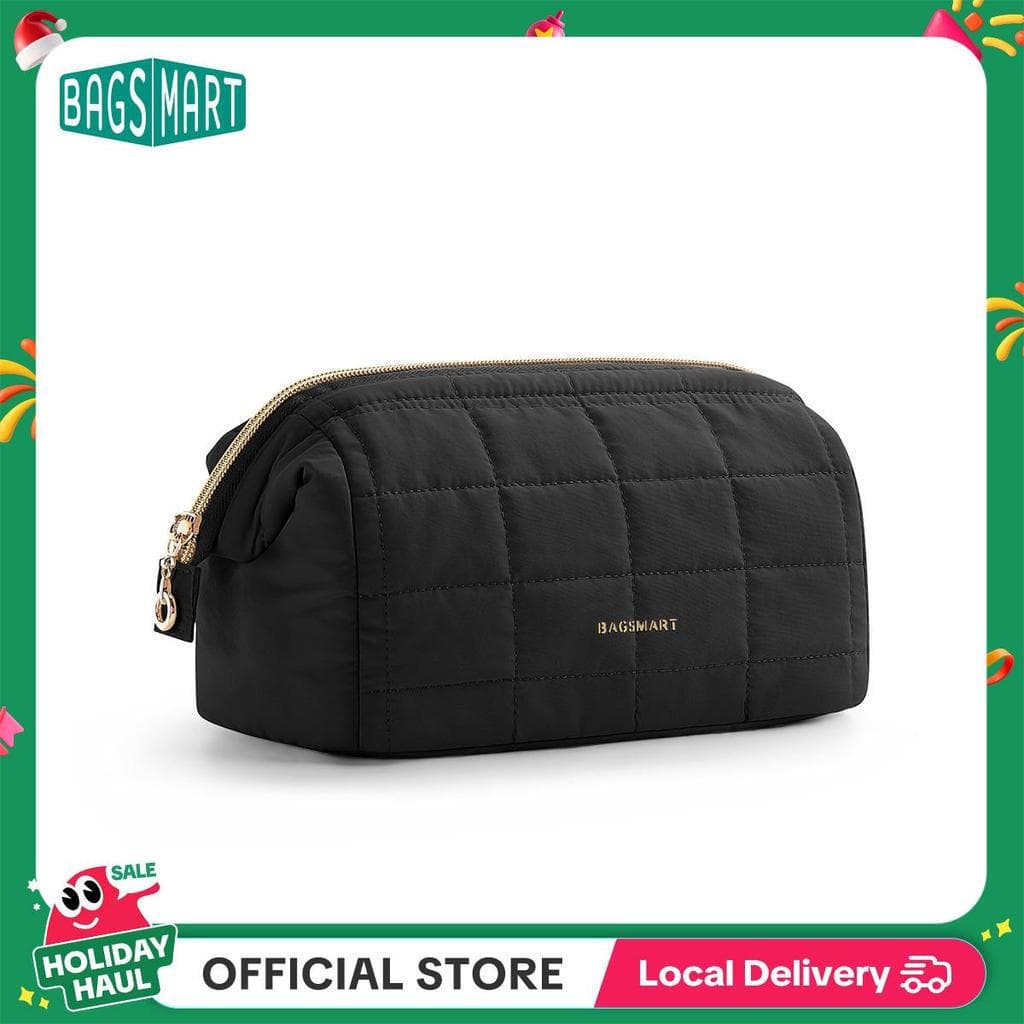 Bolsa de armazenamento/maquilhagem BAGSMART, organizador de cosméticos de viagem acolchoado para mulheres, estojo de maq