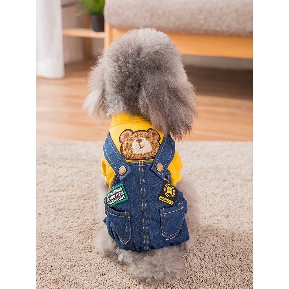 Roupas para cães pequenos outono inverno Teddy Bichon Pomeranian filhotes bonito Street Wear Pet roupas de quatro patas