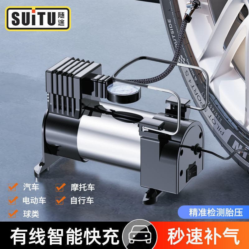 [Seleção Premium] Compressor de Ar Portátil para Carro, Inflador de Pneus de Alta Potência 12V para Veículos Elétricos,