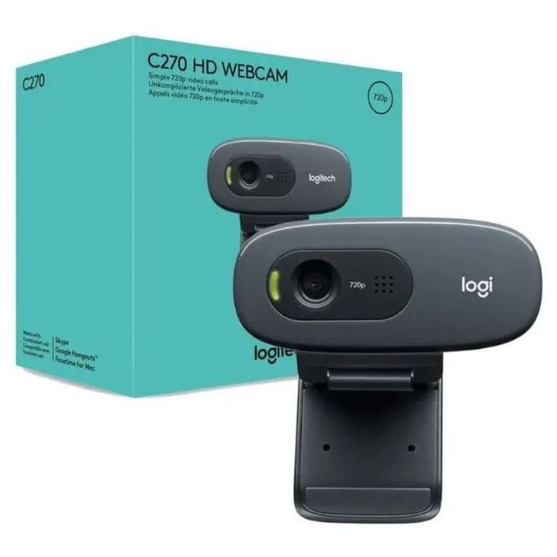Webcam HD Logitech C270 com imagem clara em 720p e microfone embutido
