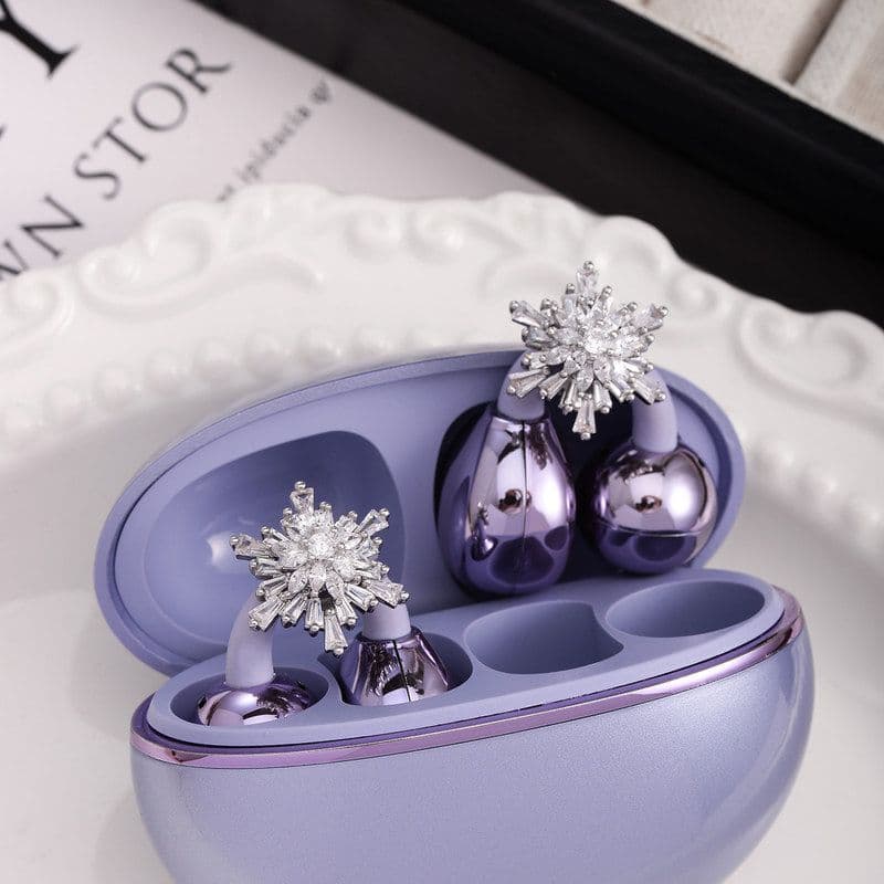 Adequado para Huawei freeclip acessórios fone de ouvido clipe fivela decoração cheio diamante gelo cristal floco de neve
