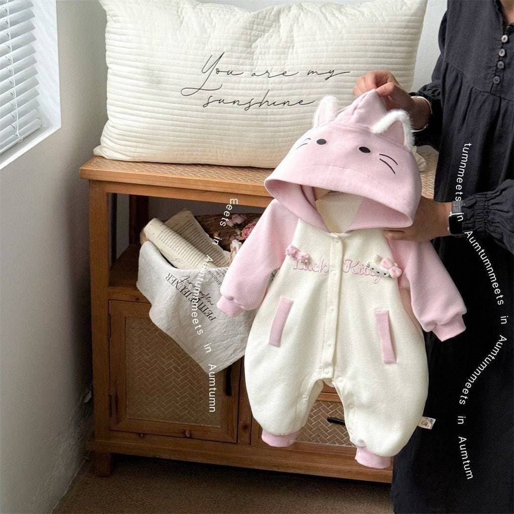 Bebê bebê primavera outono roupas dupla camada macacão bebê menina princesa macacão Super bonito dos desenhos animados b