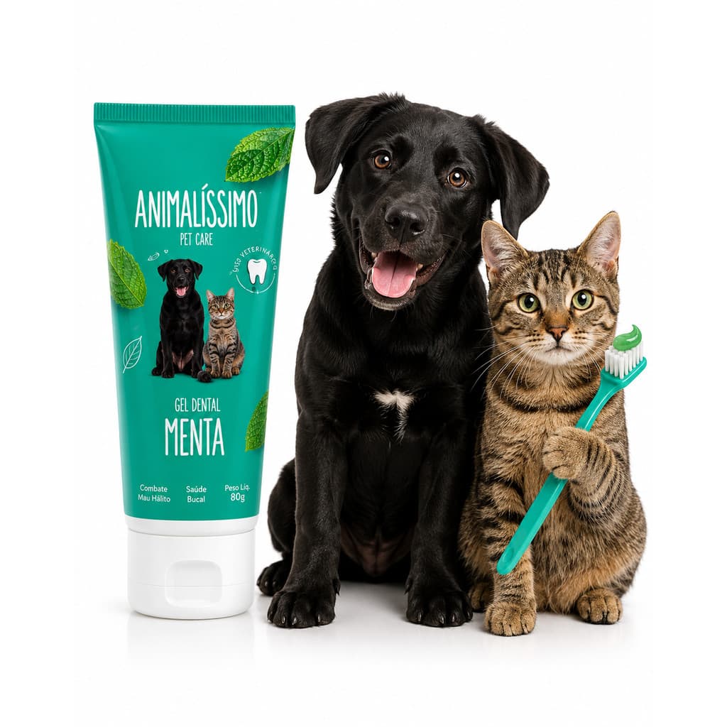 Creme Dental Pasta de Dente Para Cão Cachorro e Gatos 60g