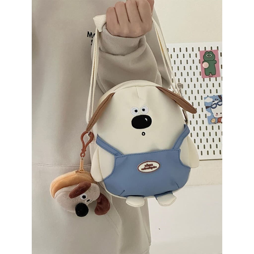 Bonito filhote de cachorro saco feminino 2024 novo estilo na moda ins All-Match dos desenhos animados engraçado único bo
