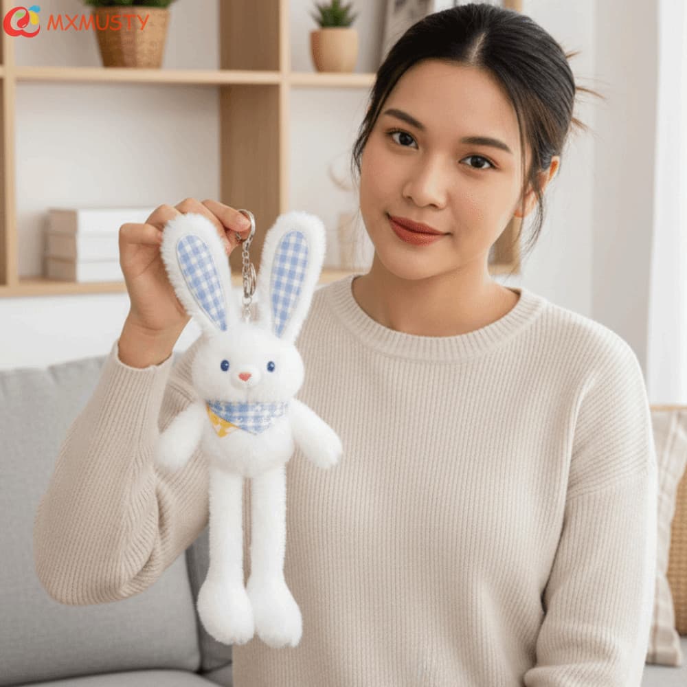 Chaveiro De Coelhinho De Pelúcia MXMUSTYZA , Pingente De Coelho Estilo Kawaii Macio , Tamanho De 30 Cm