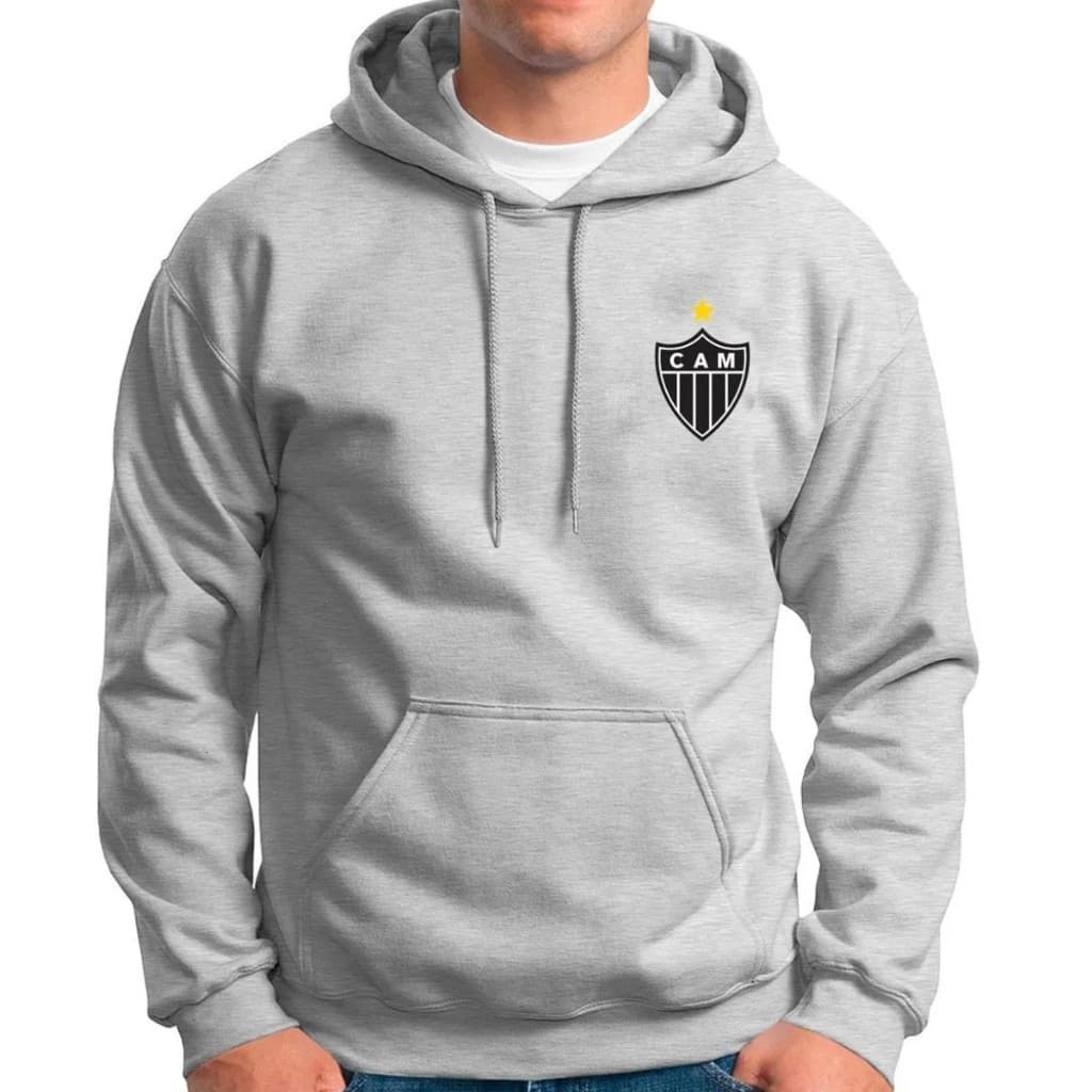 Blusa Moletom Atletico Mineiro Confortável Casaco de Torcedor Brasileiro Time Mineiro Galo Doido