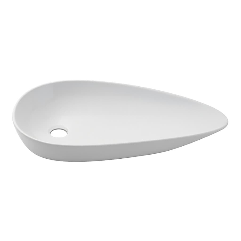 Cuba De Apoio Sem Válvula Para Banheiro Gota Slim Cerâmica Pingoo - Branco