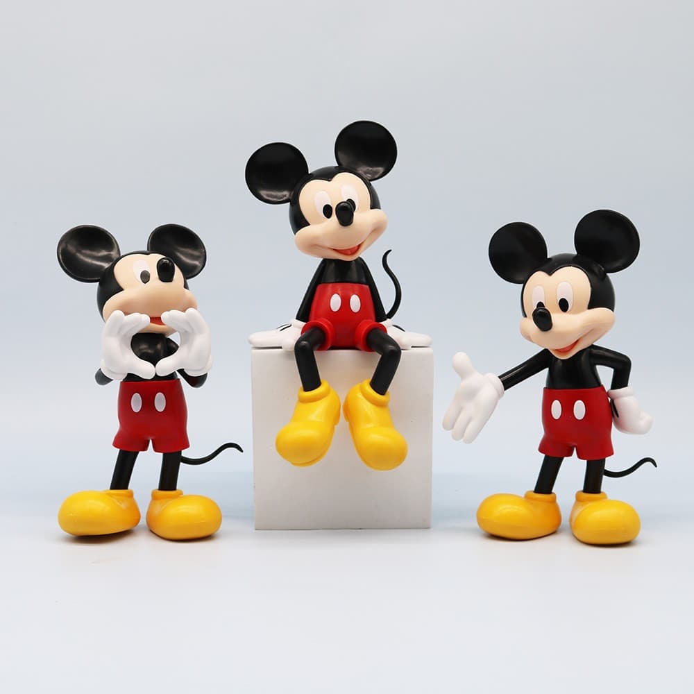 3Pcs/Set 15cm Cartoon Mickey Mouse E Pato Donald Figura Michael Theodore Q Versão Figuras De Ação Em PVC Modelo Doll Toy