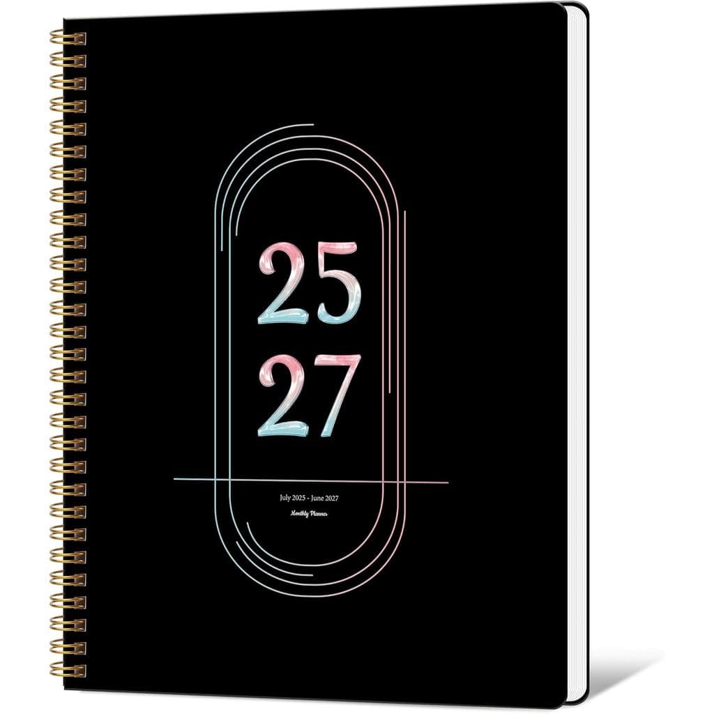Planejador Mensal 2026-2027 Capa Dura com Calendário de janeiro de 2026 a junho de 2027, Metas Mensais, Tarefas, Anotaçõ