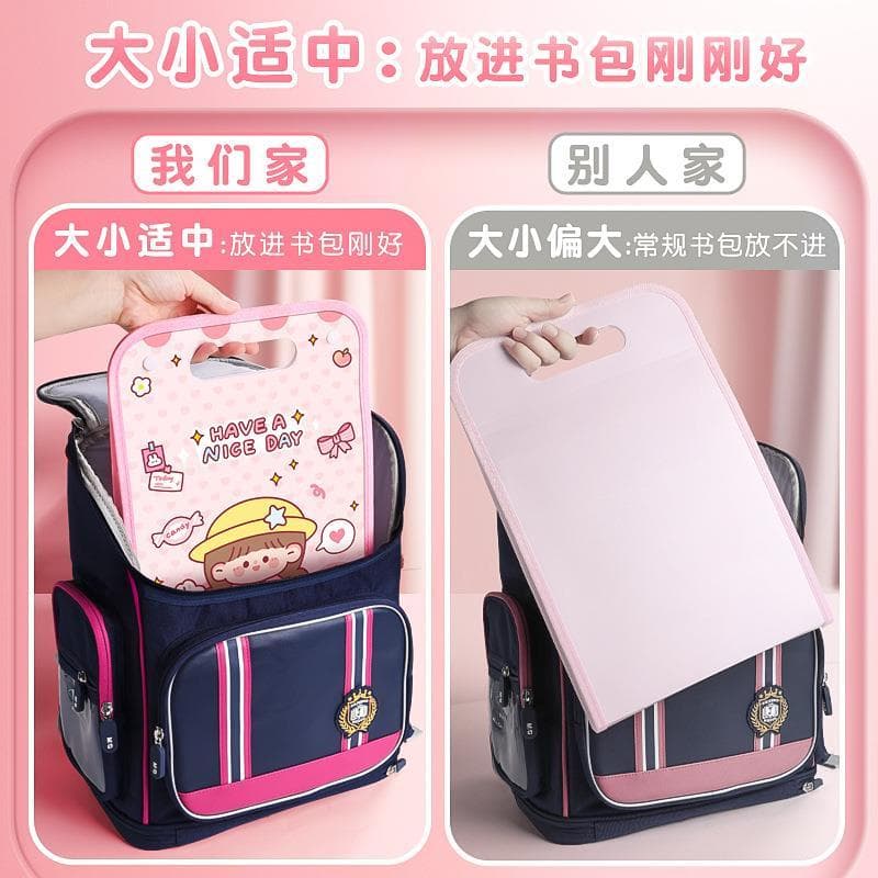 Saco de arquivo Alunos do ensino fundamental Dedicado Super Cute Girl Cartoon Organ Bag A4 Pasta portátil Saco de armaze