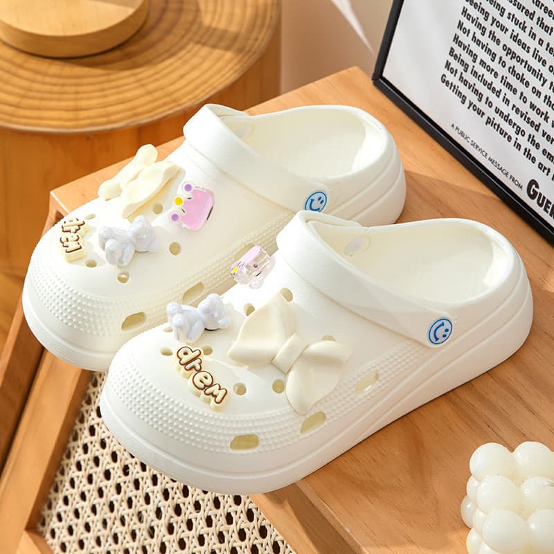 Mulheres grávidas Anti-deslizamento buraco sapatos mulheres verão 2026 novo estilo sapatos de praia de sola grossa pisan