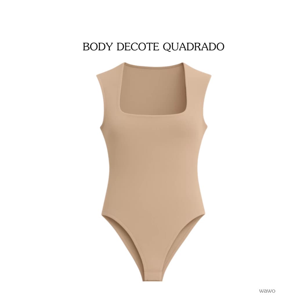 Body Feminino Decote Quadrado Collant Plus e Slim Alça Larga Blogueira P M G Regata Suplex Feminino Decote Quadrado