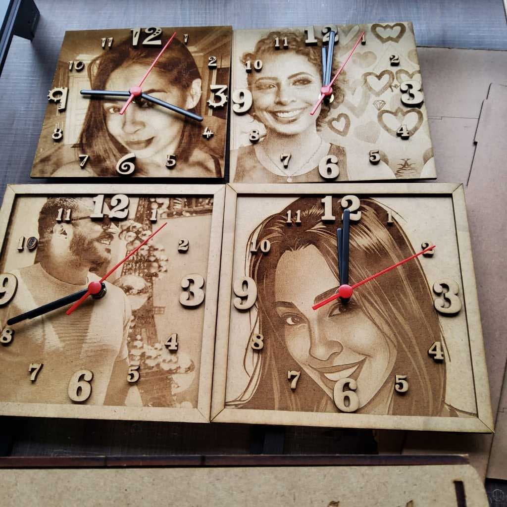 Relógio De Parede personalizado com foto+Caixa Personalizada a Laser para Presente da pessoa amada
