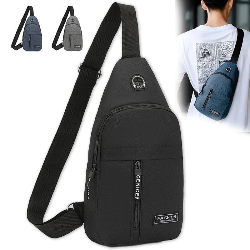 Bolsa de peito transfronteiriça, bolsa de peito leve para negócios, lazer ao ar livre, bolsa masculina de grande capacid