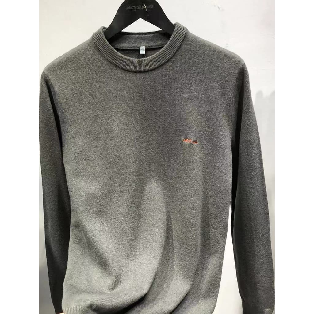 Marca restante único H padrão masculino outono inverno em torno do pescoço pulôver camisola de lã espessada malha Sw