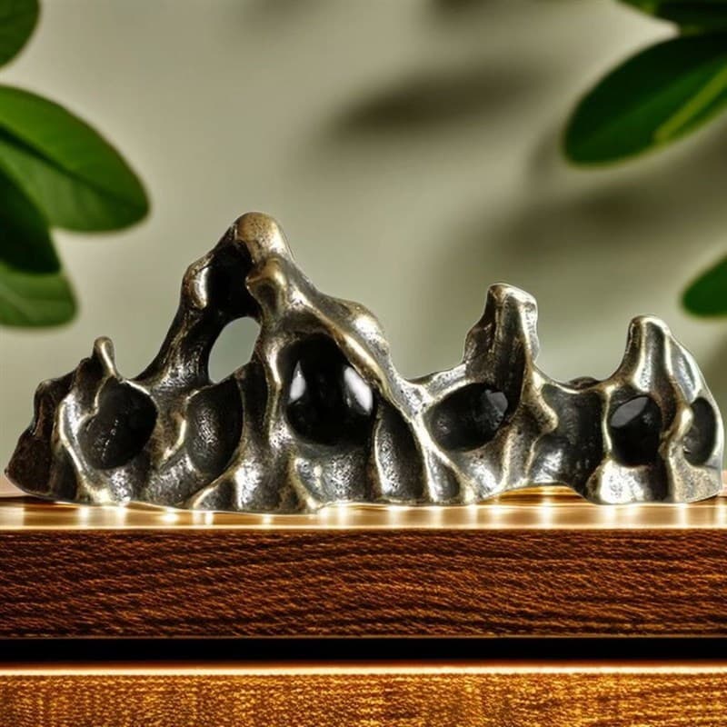 Peso de papel revestido escritório Desktop Rockery pequenos ornamentos Bronze chá Pet ornamentos artesanato peso de pape