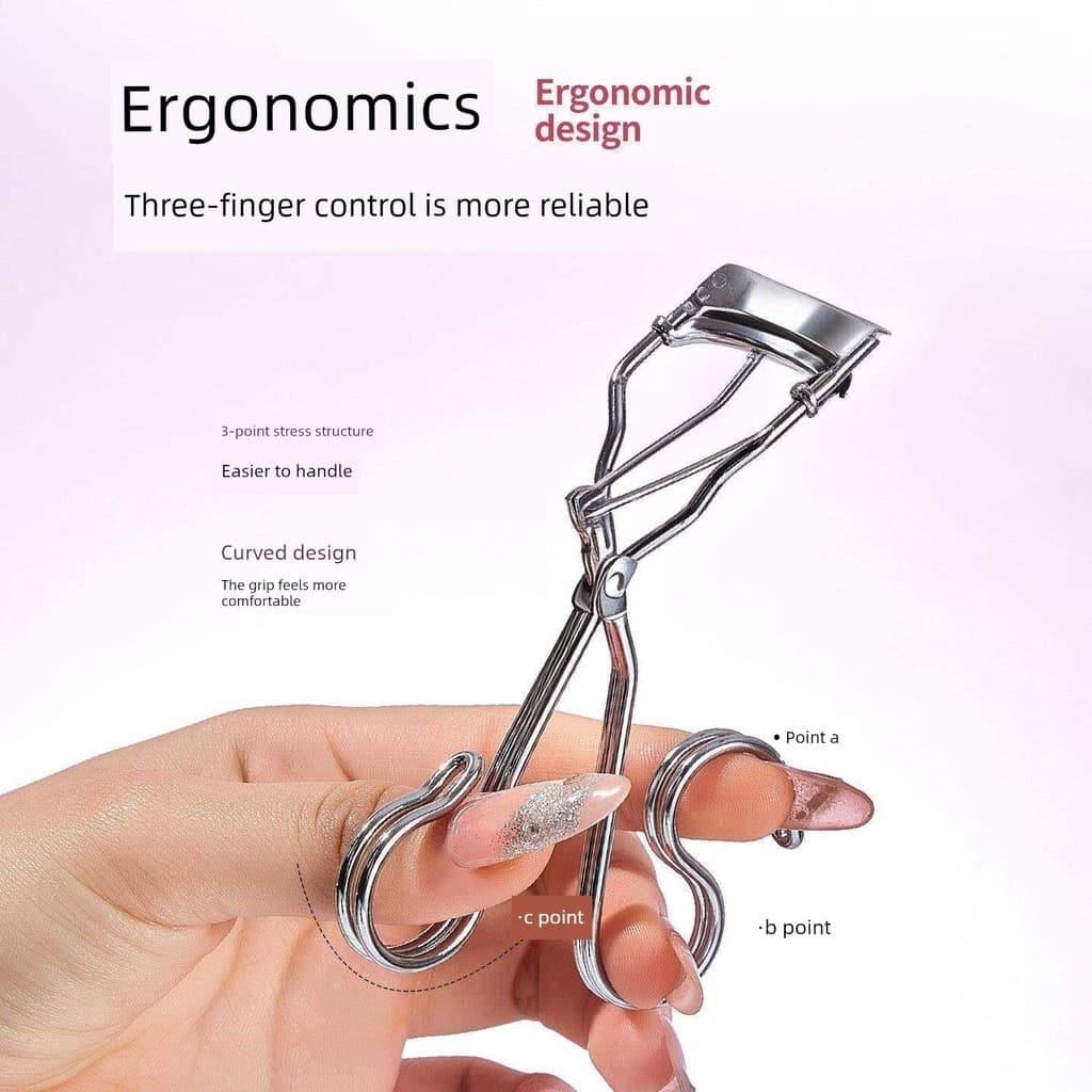 Modelador de cílios portátil, Material de aço inoxidável, estilo de longa duração, formato de olho, não clipe de carne,