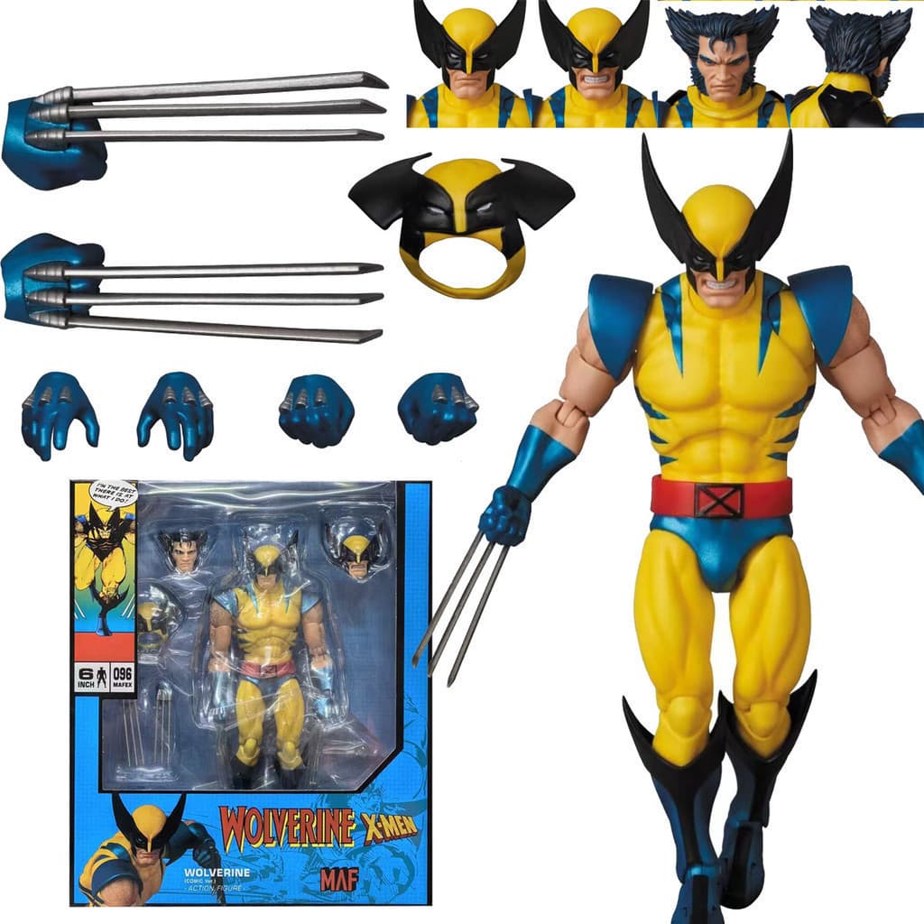 Figura de ação Wolverine Mafex 096 versão em quadrinhos modelo conjunto 19UE V1V7