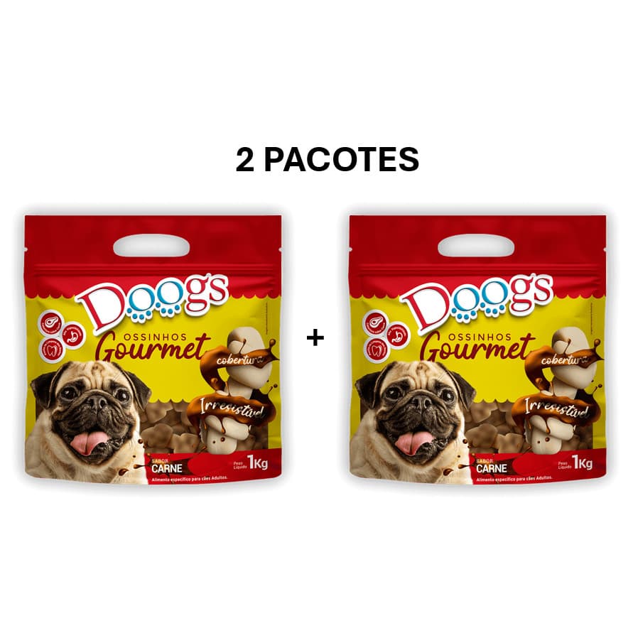 Ossinho Gourmet Doogs Grandes Sabor Carne 1Kg - 2 UNIDADES