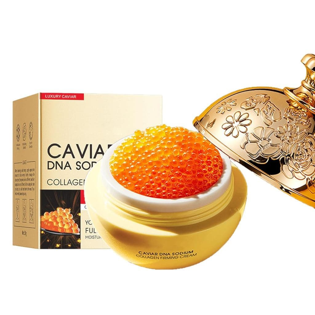 Creme de Colágeno com Caviar Grospe para o Rosto, Creme Luxuoso com Caviar e DNA Sódio, Antirrugas e Antienvelhecimento,