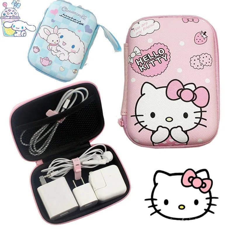 Hello Kitty Sanrio Kuromi Collection Card Caixa De Armazenamento De Cartões Fones De Ouvido Bolsa