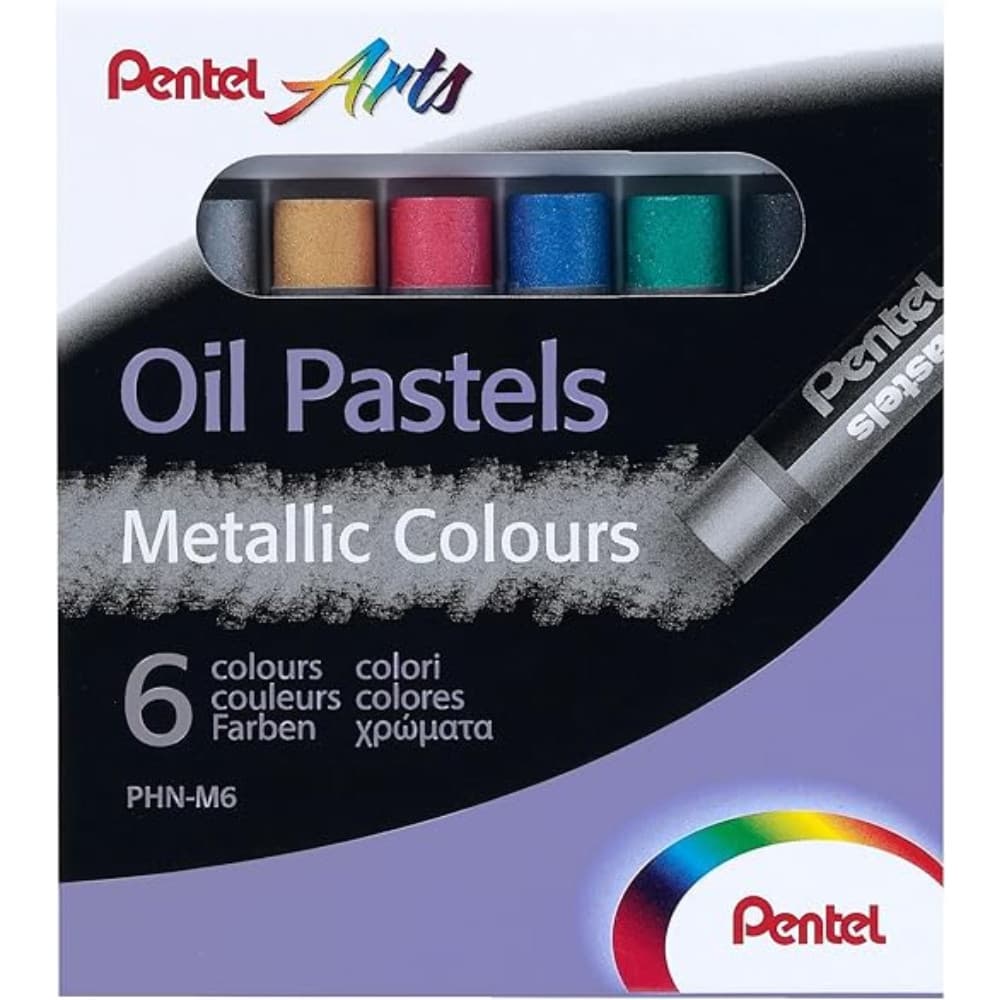 Giz Pastel Oleoso Pentel 06 Cores Metálicas PHN-M6