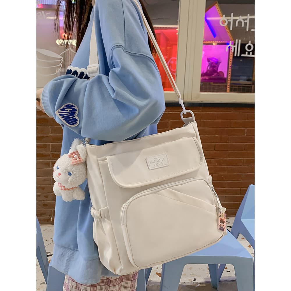 Bolsa de lona de grande capacidade, bolsa Tote para transporte de livros, bolsa de ombro, bolsa de classe de estudante,