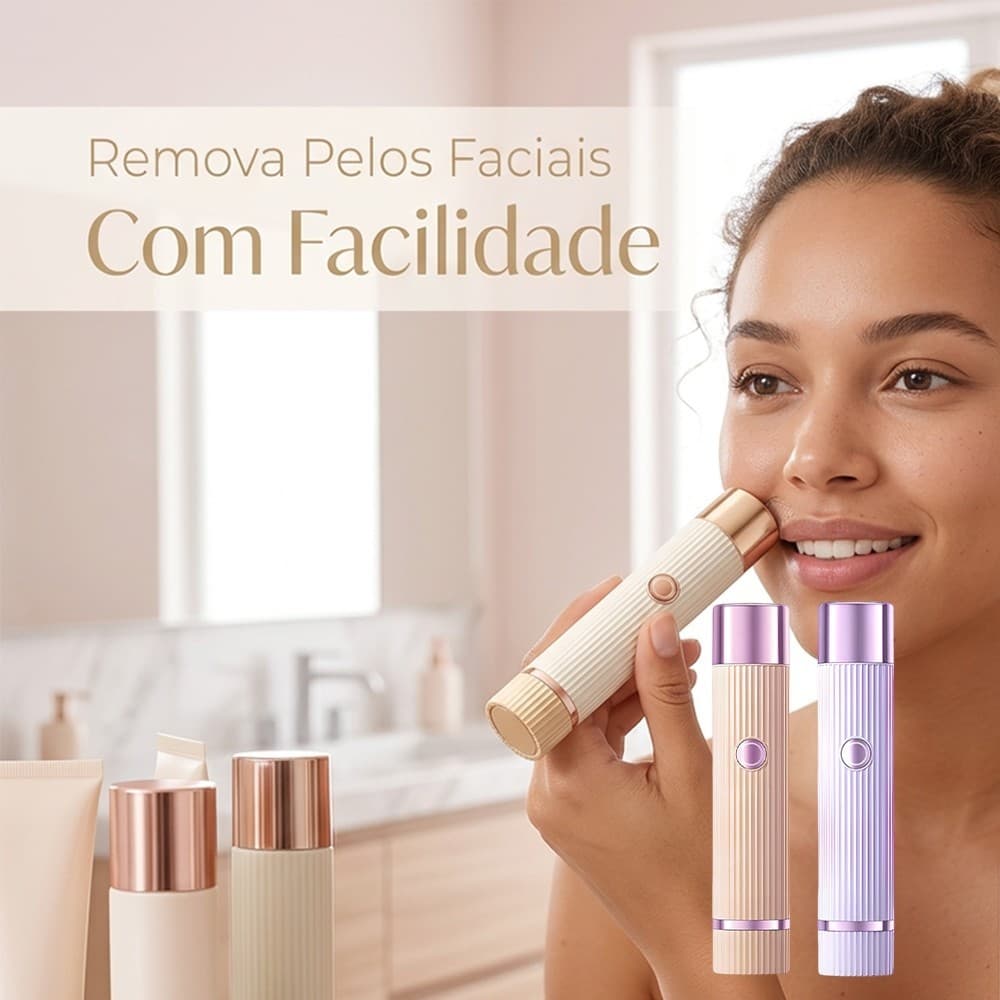 Removedor de Pêlos Elétrico Portátil com Dupla Cabeça – Mini Depilador Facial USB Recarregável