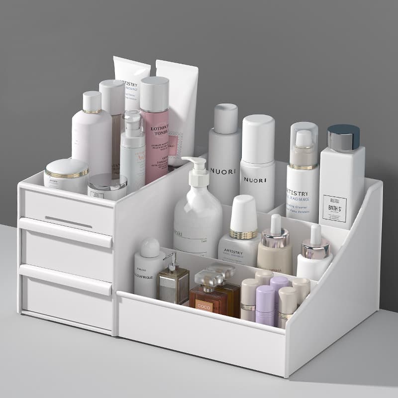 Caixa de armazenamento de cosméticos dormitório estudantil rack de armazenamento doméstico tipo gaveta produtos de cuida