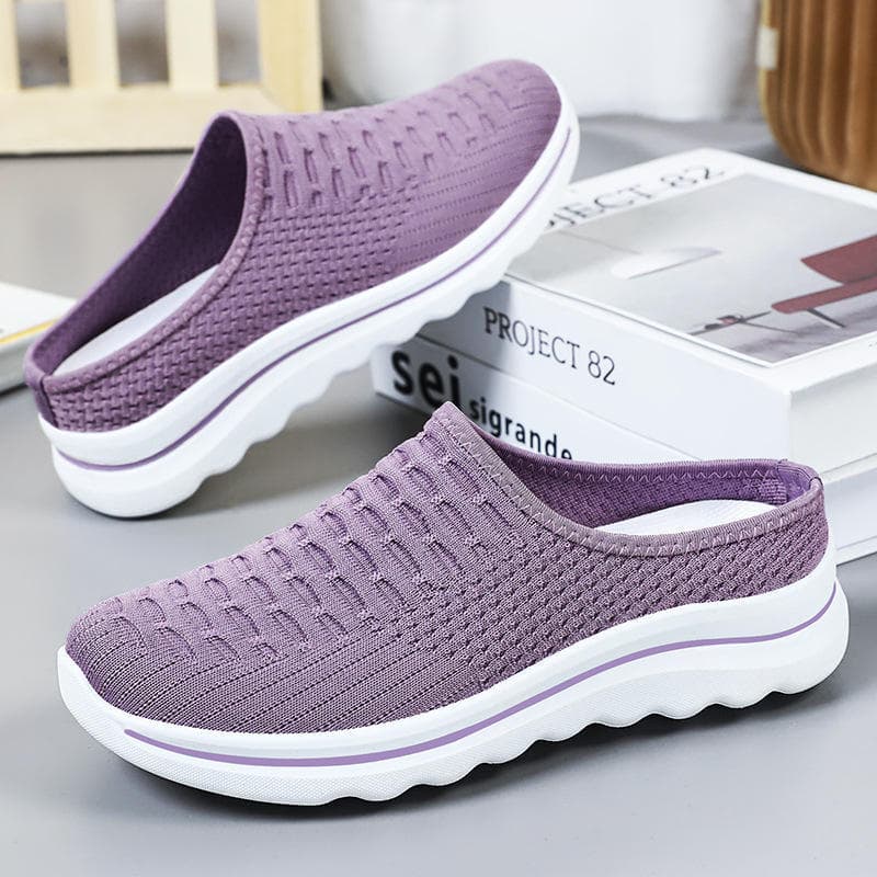 Meio deslizamento em sapatos femininos verão novo estilo sola macia confortável deslizamento em sapatos casuais All-Matc