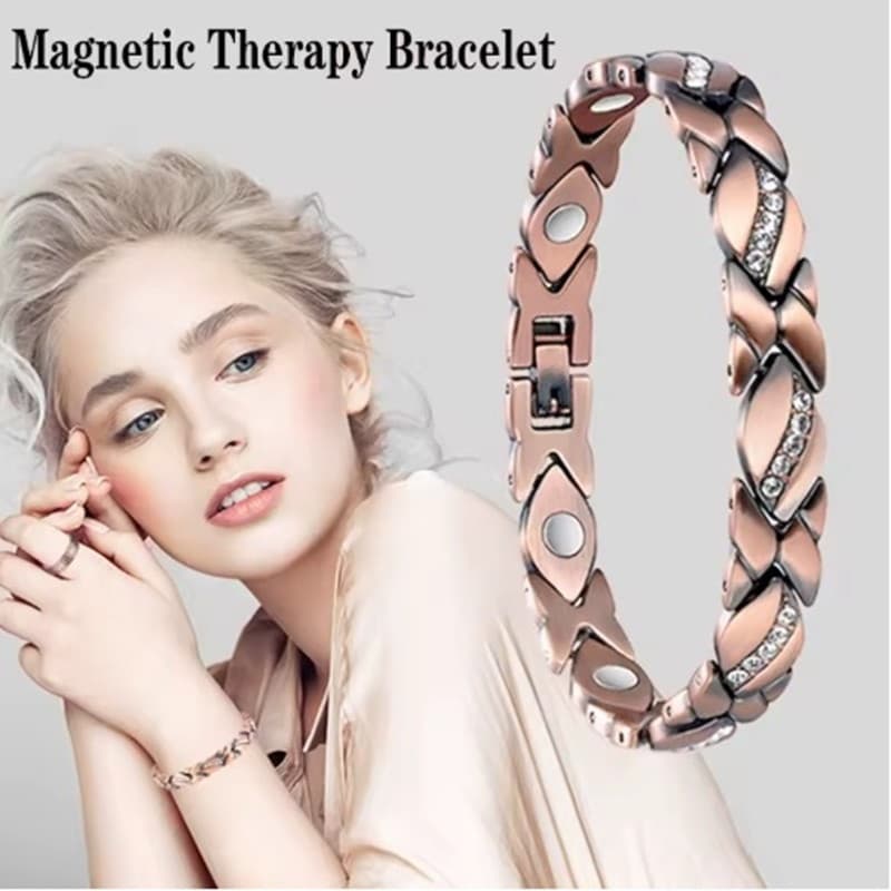 Pulseira feminina de cristal de cobre magnético