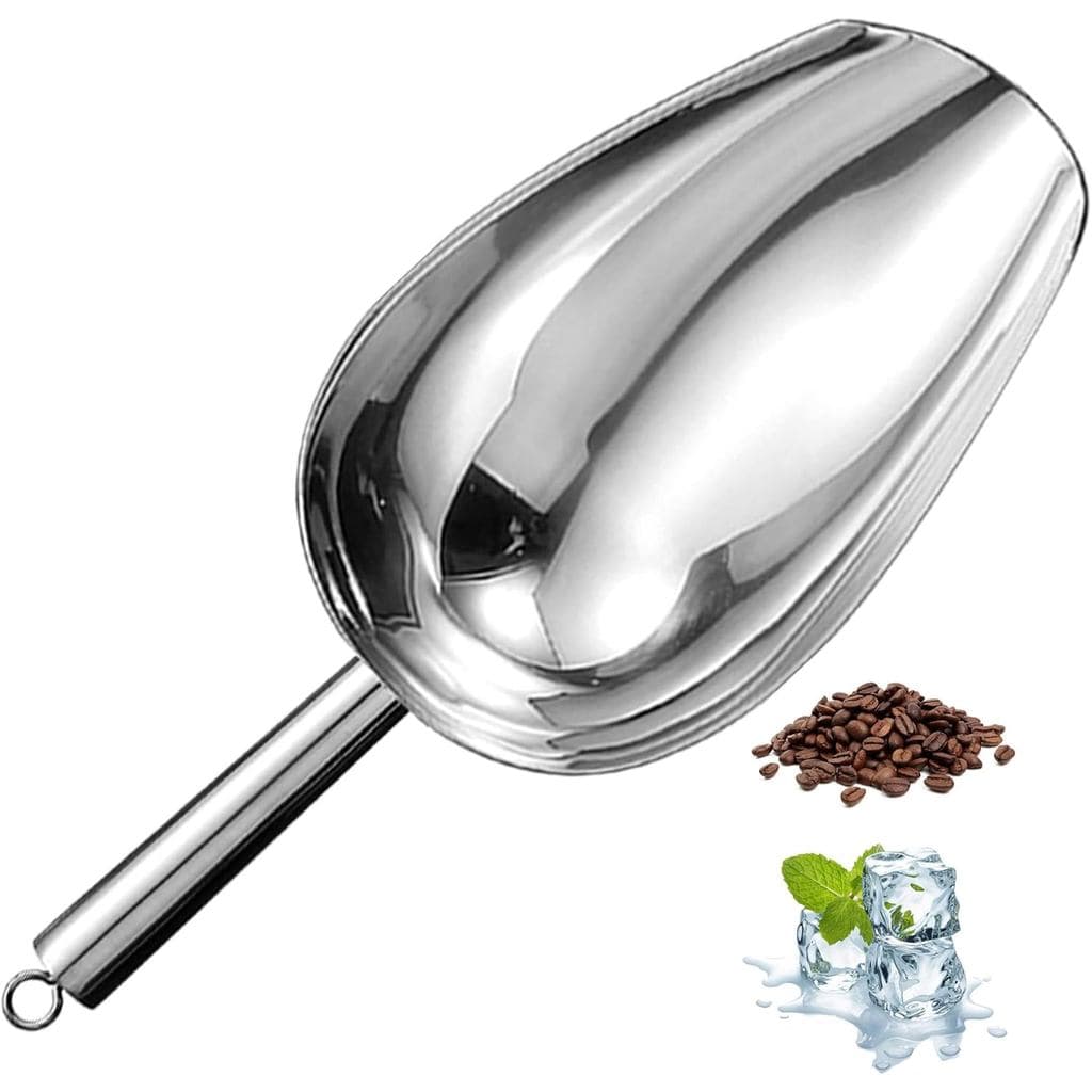 Colher de de Metal 12 Oz, Pequena Colher de Gelo de Aço Inoxidável para Máquina de Gelo, Balde de Gelo, Cozinha, Fr
