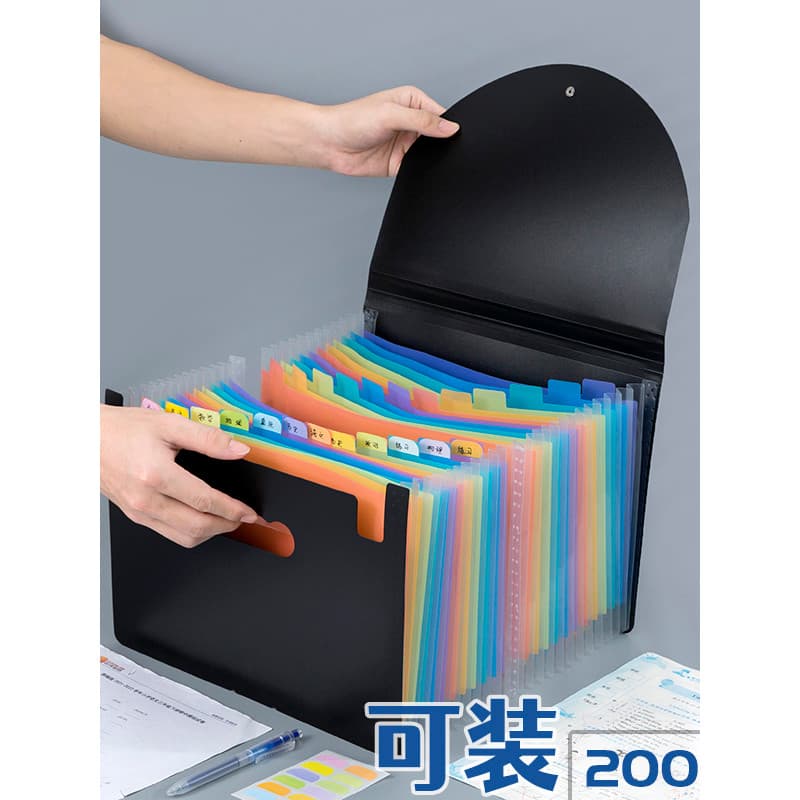 Flip Vertical Pasta Portátil Saco de Órgão Retrátil Multi-camada Estudante Classificação de Papel Dedicado Classificação