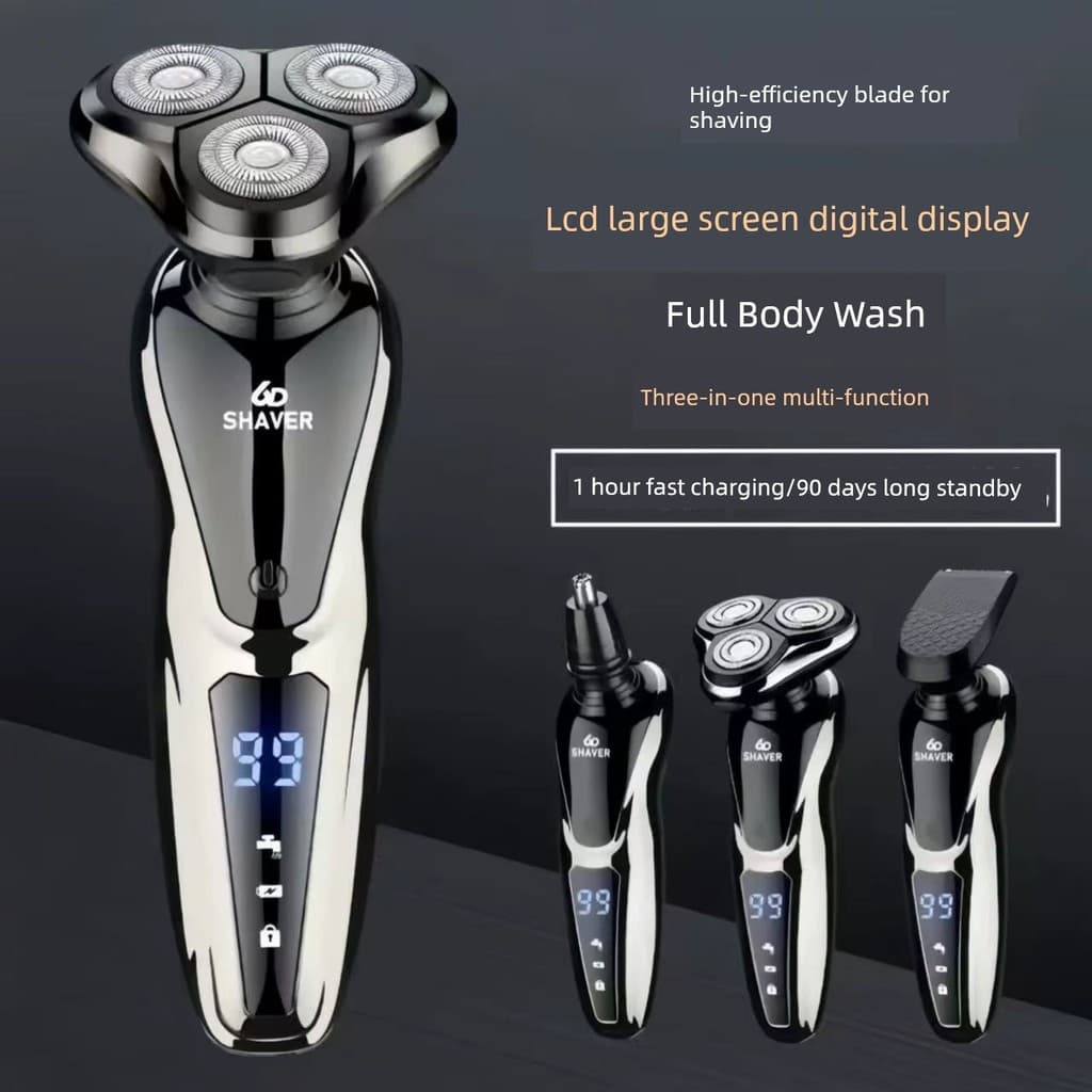 barbeador eletrico masculino Alemanha 2025 novo estilo barbeador elétrico recarregável 6D multifuncional corpo inteiro l