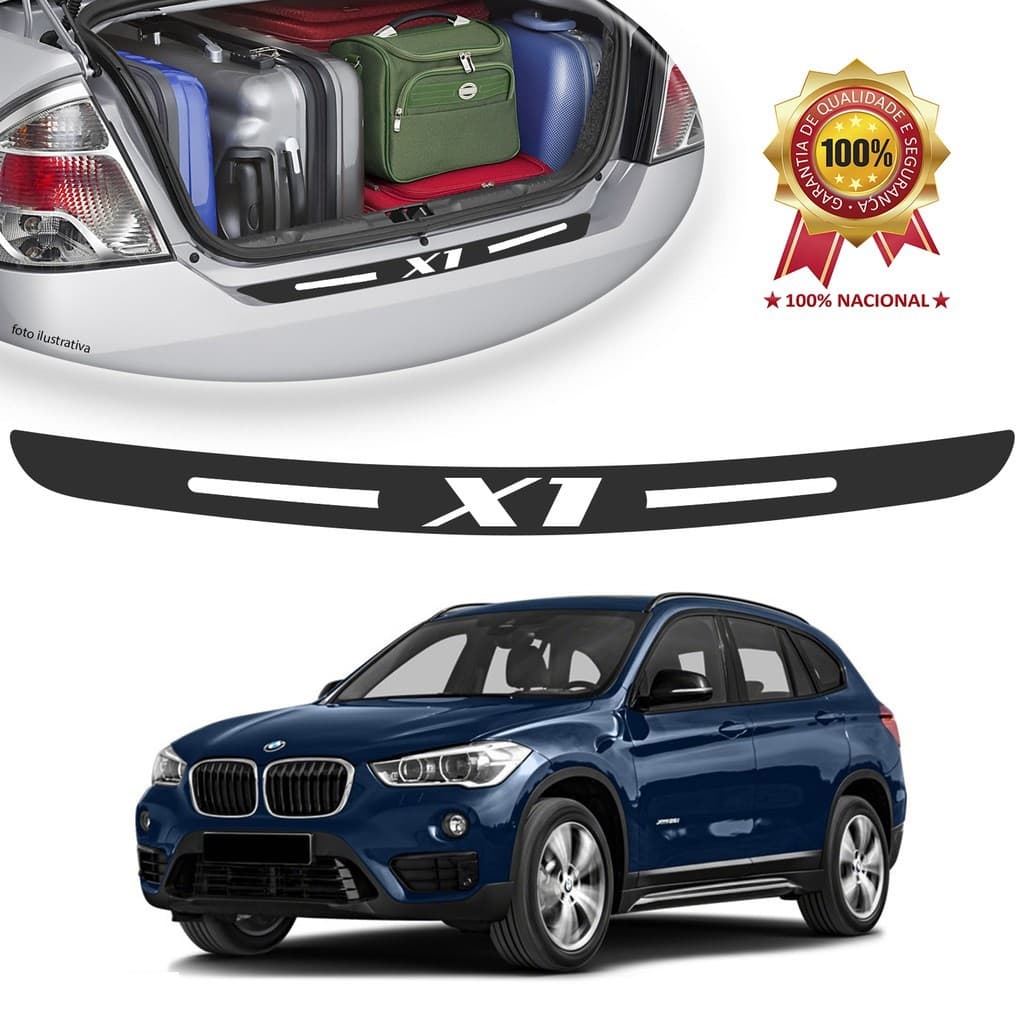Soleira de Porta Malas Adesivo Protetor Bmw X1 Universal Carro personalizado