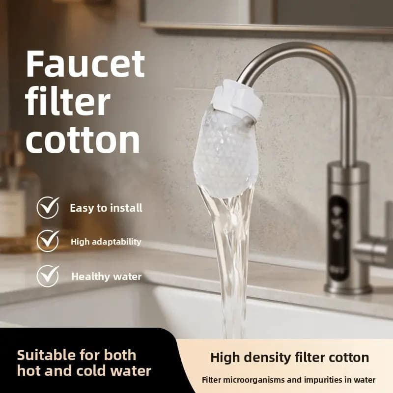 50 peças de cartucho de filtro de água para torneira de cozinha, anti-respingos, remove sedimentos, ferrugem, incrustaçõ