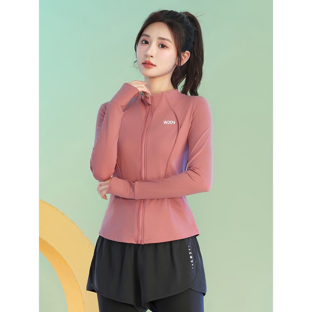 Camisa de ciclismo profissional ao ar livre feminina outono primavera ginásio jaqueta esportiva Yoga Wear Cardigan zíper