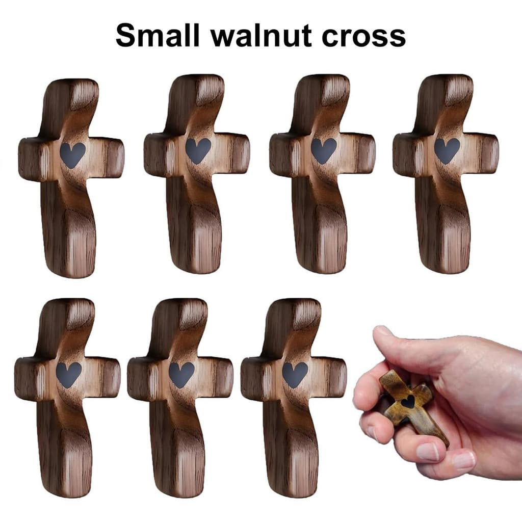[SKI] Feito À Mão De Madeira Fidget Cross Pocket Oração Cruz Ponta Do Dedo Alívio Estresse Dispositivo Cruzado Para Embr