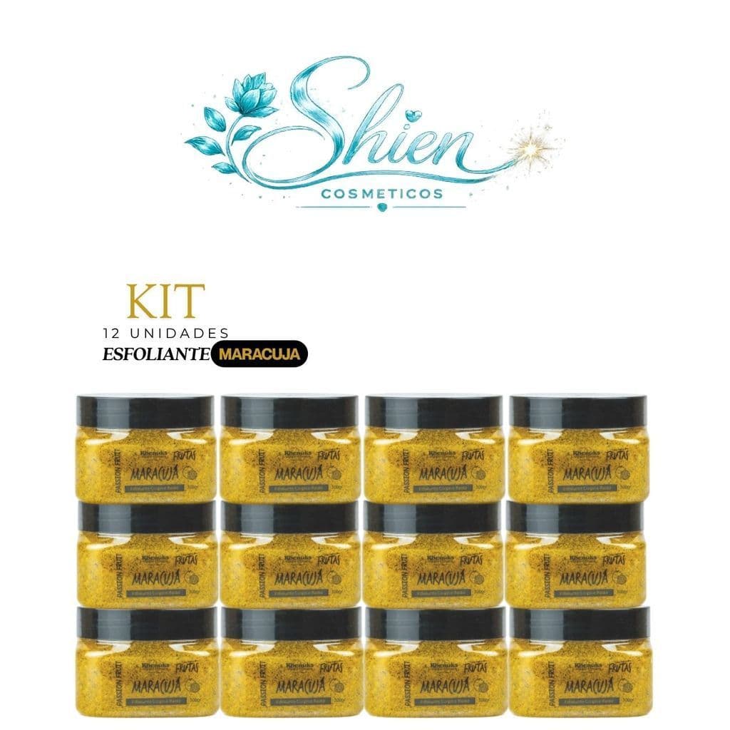 Kit 12 Esfoliante Frutas Corpo E Rosto Maracuja 300G Rhenuks (Afilhado)