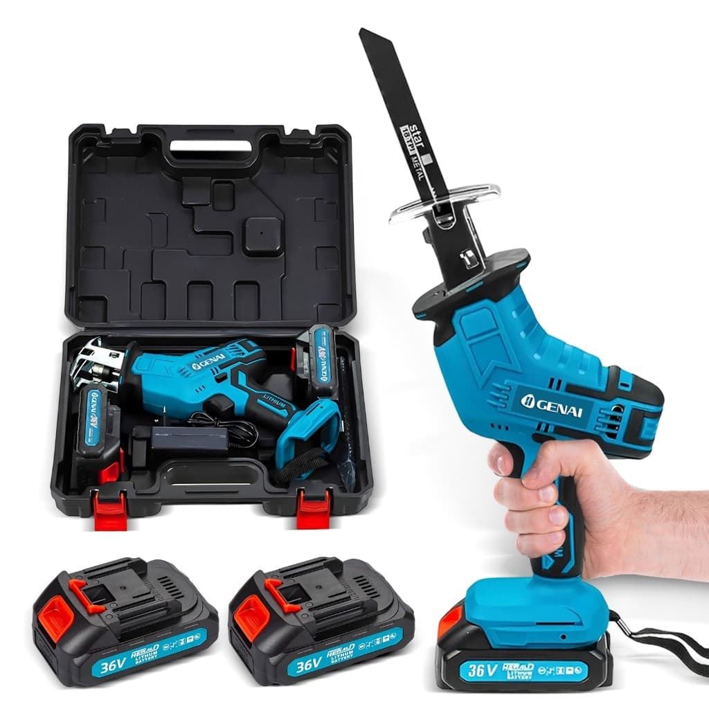 Serra Sabre Reciprocante Sem Fio 36V GENAI com 2 Baterias + Maleta