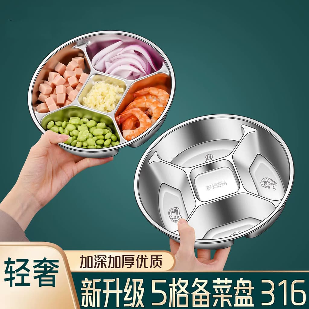 316 aço inoxidável com placa cozinha bancada doméstica gengibre cebola alho ingredientes compartimento preparação placa